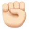 Raised Fist: Light Skin Tone emoji on iPhone