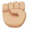Raised Fist: Medium-Light Skin Tone emoji on Apple iOS 17.4