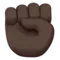 Raised Fist: Dark Skin Tone emoji on iPhone (iOS 13.1)