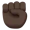 Raised Fist: Dark Skin Tone emoji on iPhone