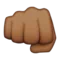 Mötande näve: Mellanmörk hudton emoji på iPhone (iOS 9.1)