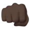Oncoming Fist: Dark Skin Tone emoji on iPhone