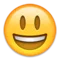 Uśmiechnięta twarz z dużymi oczami emoji na Apple iOS 9.0
