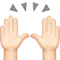 Raising Hands: Light Skin Tone emoji on Apple iOS 11.1