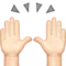 Raising Hands: Light Skin Tone emoji on Apple iOS 17.4