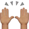 Mani alzate: carnagione media emoji su Apple iOS 17.4