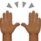 Raising Hands: Medium-Dark Skin Tone emoji on iPhone (iOS 12.1)