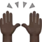 Räcka upp händerna: Mörk hudton emoji på iPhone (iOS 12.2)