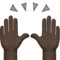 Raising Hands: Dark Skin Tone emoji on iPhone