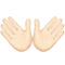 Otevřené dlaně: Světlý odstín pleti emoji na Apple iOS 9.0