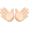 Open Hands: Light Skin Tone emoji on iPhone (iOS 12.1)