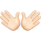 Mains ouvertes : Teint clair emoji sur Apple iOS 17.4