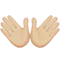 Mãos abertas: Tom de pele médio-claro emoji no Apple iOS 8.3