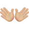 Open Hands: Medium-Light Skin Tone emoji on iPhone