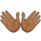 Öppna händer: Mellanmörk hudton emoji på iPhone (iOS 9.1)