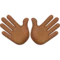 Öppna händer: Mellanmörk hudton emoji på iPhone (iOS 12.2)