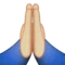 Folded Hands: Medium-Light Skin Tone emoji on Apple iOS 8.3