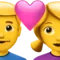 Kalpten Bağlı Çift - Erkek, Kadın iPhone üzerinde emoji (iOS 17.4)