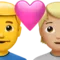 Kalpli Çift: Erkek, Kişi, Ten Rengi Belirtilmemiş, Orta Açık Ten Rengi iPhone üzerinde emoji (iOS 17.4)