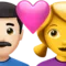 Couple With Heart - Man: Light Skin Tone, Woman: No Skin Tone emoji on iPhone (iOS 16.4)