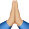 Folded Hands: Medium-Light Skin Tone emoji on iPhone