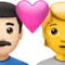 Kalpli Çift: Erkek, Kişi, Açık Tenli, Tensiz iPhone üzerinde emoji (iOS 17.4)