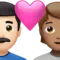 Cặp đôi yêu thương: Nam, Cá nhân, Da sáng, Da trung bình emoji trên iPhone (iOS 15.4)