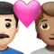 Kalpli Çift: Erkek, Kişi, Açık Tenli, Orta Tenli iPhone üzerinde emoji (iOS 17.4)