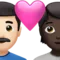 Couple With Heart: Man, Person, Light Skin Tone, Dark Skin Tone emoji on iPhone (iOS 16.4)