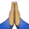 Folded Hands: Medium Skin Tone emoji on Apple iOS 9.3