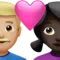 Kalpli Çift - Erkek: Orta Açık Ten Tonu, Kadın: Koyu Ten Tonu iPhone üzerinde emoji (iOS 17.4)