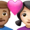 Couple With Heart - Man: Medium Skin Tone, Woman: Light Skin Tone emoji on iPhone (iOS 16.4)