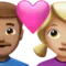 Kalpli Çift - Erkek: Orta Ten Tonu, Kadın: Orta-Açık Ten Tonu iPhone üzerinde emoji (iOS 17.4)