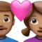Couple With Heart - Man: Medium Skin Tone, Woman: Medium Skin Tone emoji on iPhone (iOS 16.4)