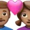Kalpli Çift - Erkek: Orta Ten Tonu, Kadın: Orta Ten Tonu iPhone üzerinde emoji (iOS 17.4)