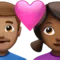 Couple With Heart - Man: Medium Skin Tone, Woman: Medium-Dark Skin Tone emoji on iPhone (iOS 16.4)