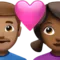 Kalpli Çift - Erkek: Orta Ten Tonu, Kadın: Orta-Koyu Ten Tonu iPhone üzerinde emoji (iOS 17.4)