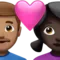 Couple With Heart - Man: Medium Skin Tone, Woman: Dark Skin Tone emoji on iPhone (iOS 16.4)