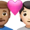Par med hjärta: Man, Person, Mellan hudton, Ljus hudton emoji på iPhone (iOS 16.4)