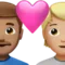 Kalpli Çift: Erkek, Kişi, Orta Ten Tonu, Orta-Açık Ten Tonu iPhone üzerinde emoji (iOS 17.4)