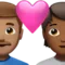 Kalpli Çift: Erkek, Kişi, Orta Ten Tonu, Orta-Koyu Ten Tonu iPhone üzerinde emoji (iOS 17.4)