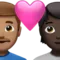Kalpli Çift: Erkek, Kişi, Orta Ten Tonu, Koyu Ten Tonu iPhone üzerinde emoji (iOS 17.4)