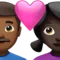 Couple With Heart - Man: Medium-Dark Skin Tone, Woman: Dark Skin Tone emoji on iPhone (iOS 16.4)