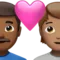 心形情侣：男士，人，中等偏深肤色，中等肤色 iPhone 上的表情符号 (iOS 14.6)