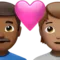 Kalpli Çift: Erkek, Kişi, Orta-Koyu Ten Tonu, Orta Ten Tonu iPhone üzerinde emoji (iOS 17.4)