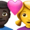 Kalpli Çift - Erkek: Koyu Tenli, Kadın: Ten Rengi Belirtilmemiş iPhone üzerinde emoji (iOS 17.4)