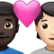Kalpli Çift: Erkek, Kişi, Koyu Tenli, Açık Tenli iPhone üzerinde emoji (iOS 17.4)