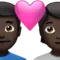 Kalpten Çift: Erkek, Kişi, Koyu Ten Rengi iPhone üzerinde emoji (iOS 17.4)