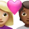 Par med hjärta: Kvinna, Person, Mellanljus hudton, Mellanmörk hudton emoji på iPhone (iOS 16.4)