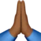 Folded Hands: Medium-Dark Skin Tone emoji on iPhone